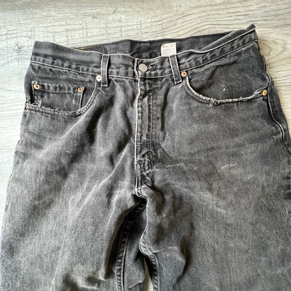 Levi's 550 Jeans Mens 34x32 Faded Black Relaxed Fit Tapered Vintage 90s Denim - Picture 2 of 12